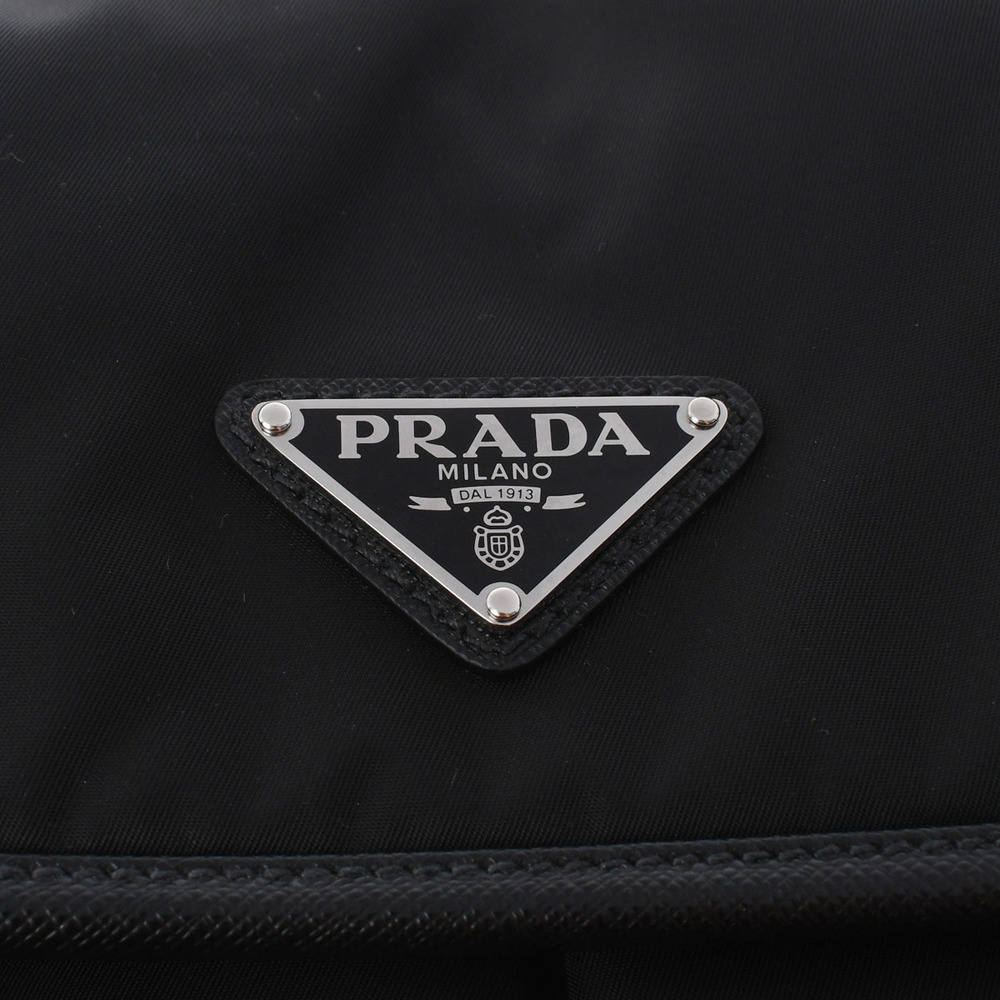 Prada Metal Fittings Renylon Shoulder Bag Black Silver - Picture 7 of 10